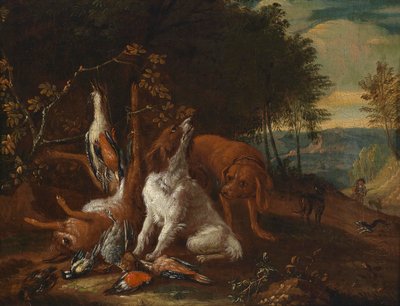 Landschaft mit Jagdstillleben von Adriaen de Gryef